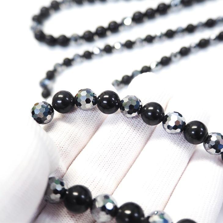 テラヘルツ＆ブラックシリカ ネックレス MTB117（43cm・6mm）TB