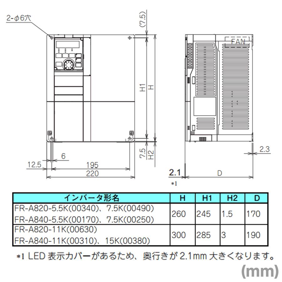 三菱電機（MITSUBISHI ELECTRIC） FR-A820-7.5K-1-GF CC-Link IE内蔵