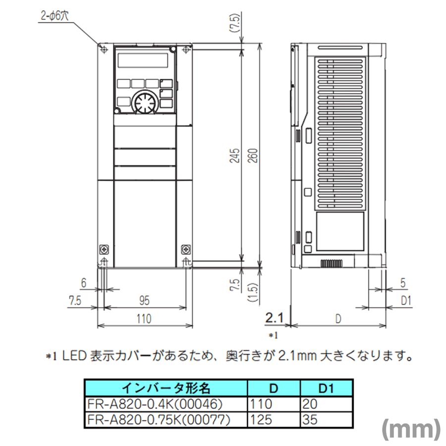 三菱電機（MITSUBISHI ELECTRIC） FR-A820-0.75K-1-GF CC-Link IE内蔵