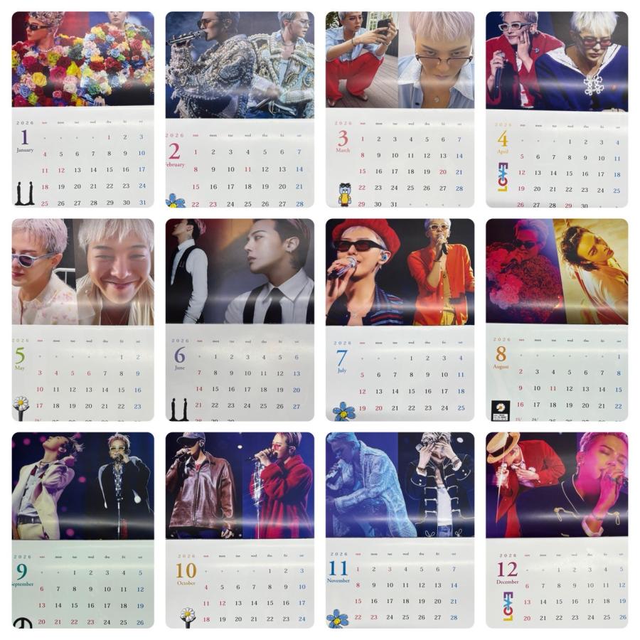 G-DRAGON ジードラゴン BIGBANG ビッグバン 2026 壁掛け カレンダー 二