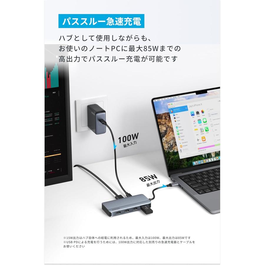 Anker（アンカー） Anker USB-C ハブ (7-in-1, Dual Display) 100W USB
