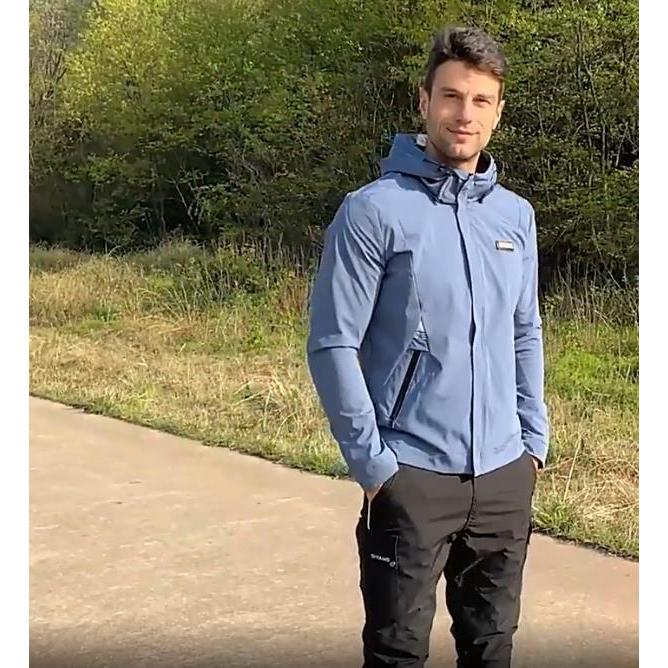 バイクジャケット プロテクター付き ブルゾン ナイロン フード付き