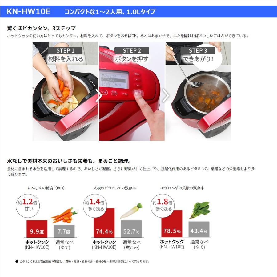 SHARP（シャープ） ヘルシオ ホットクック KN-HW10E-W 水なし自動調理