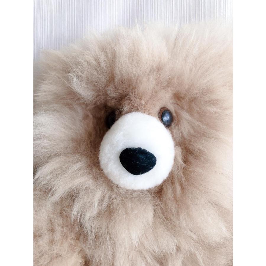 100％ベビーアルパカ毛 くま テディベア ぬいぐるみ 34cm(カフェ