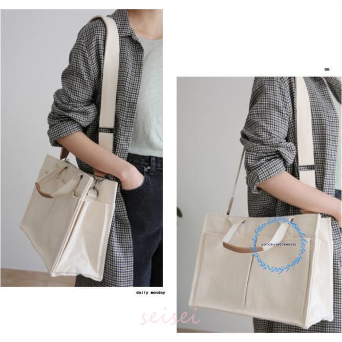 トートバッグ レディース 大容量 斜めがけ バッグ 軽い キャンバス