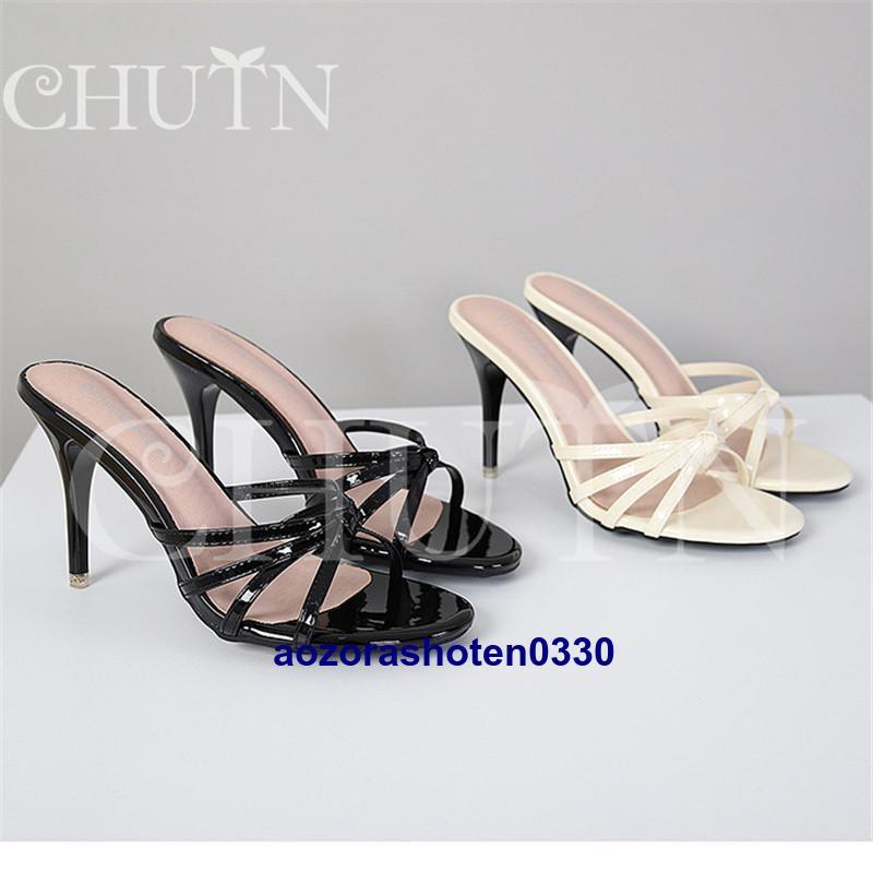 夏ミュールサンダルクリアミュール ハイヒールミュールパンプス春