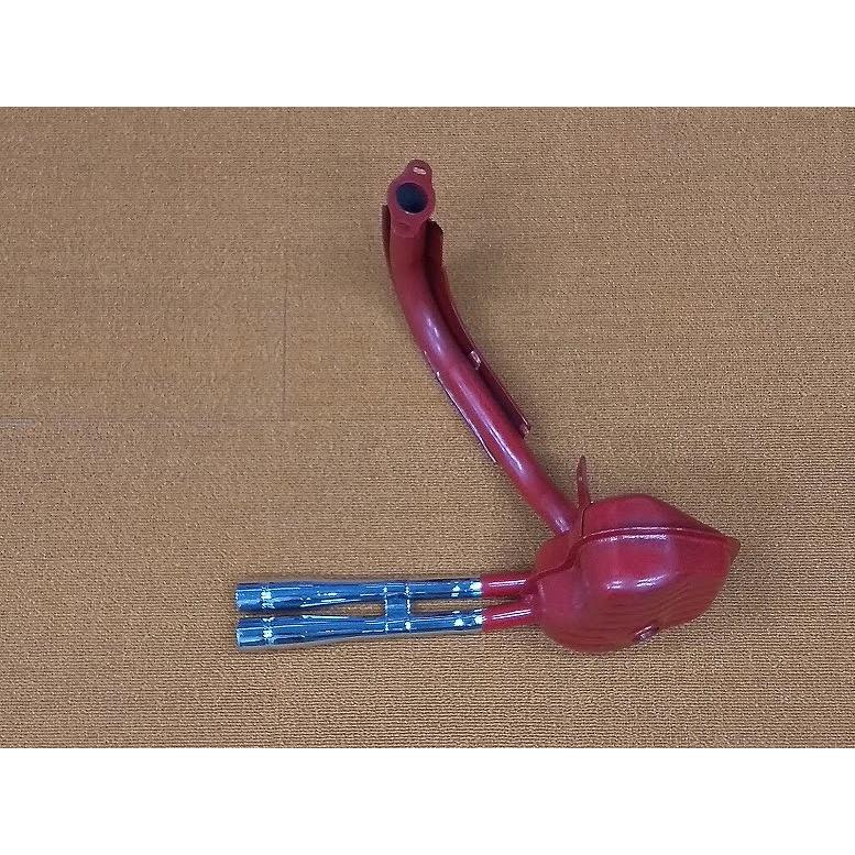 50s / 100 125primaveraスポーツチャンバー 2本出し 赤/メッキ VESPA