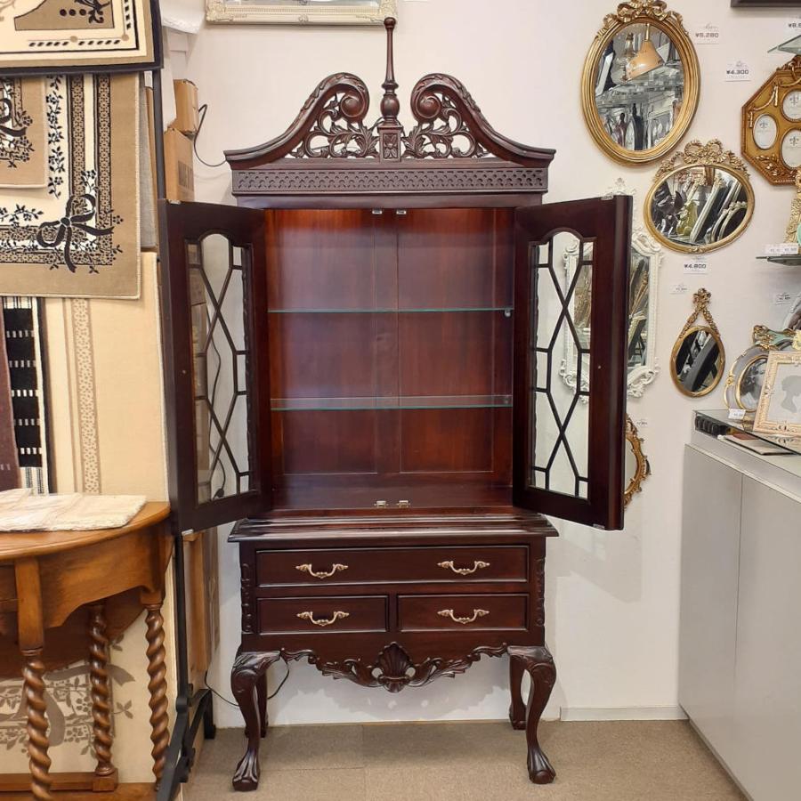 キャビネット ショーケース アンティーク風家具 ディスプレイ