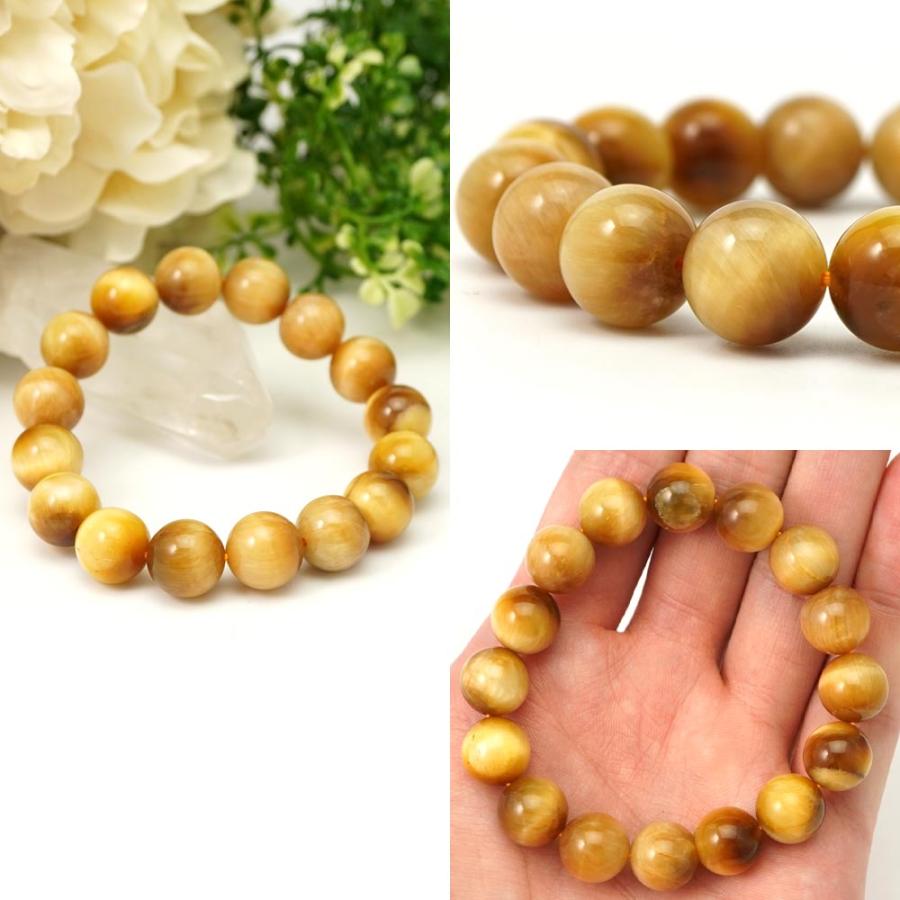 ゴールデンタイガーアイ 12mm 丸玉 ブレスレット アクセサリー 内周 約