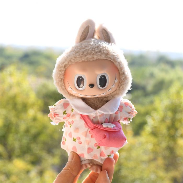 新品 2タイプ labubuラブブぬいぐるみ服 約17cm 着せ替え着ぐるみ