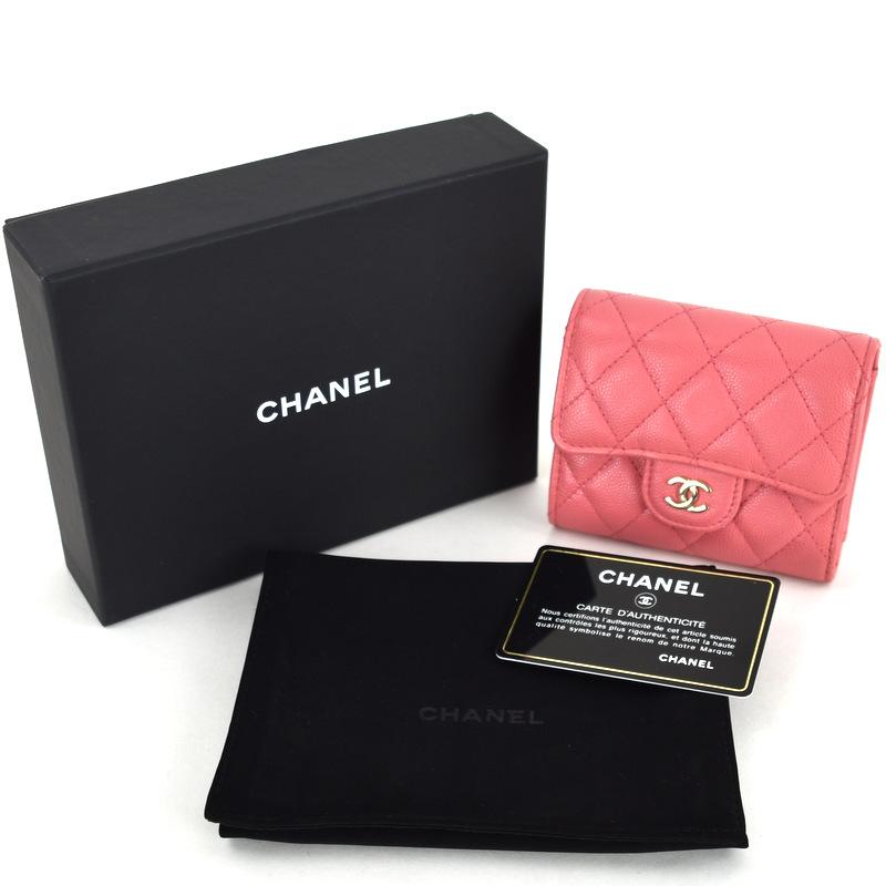 CHANEL（シャネル） 財布 レディース 三つ折り財布 キャビアスキン