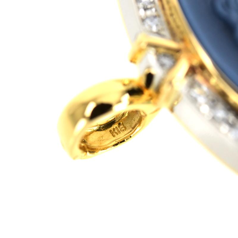 カメオ ブローチ ペンダントトップ 2way シェル オニキス メノウ