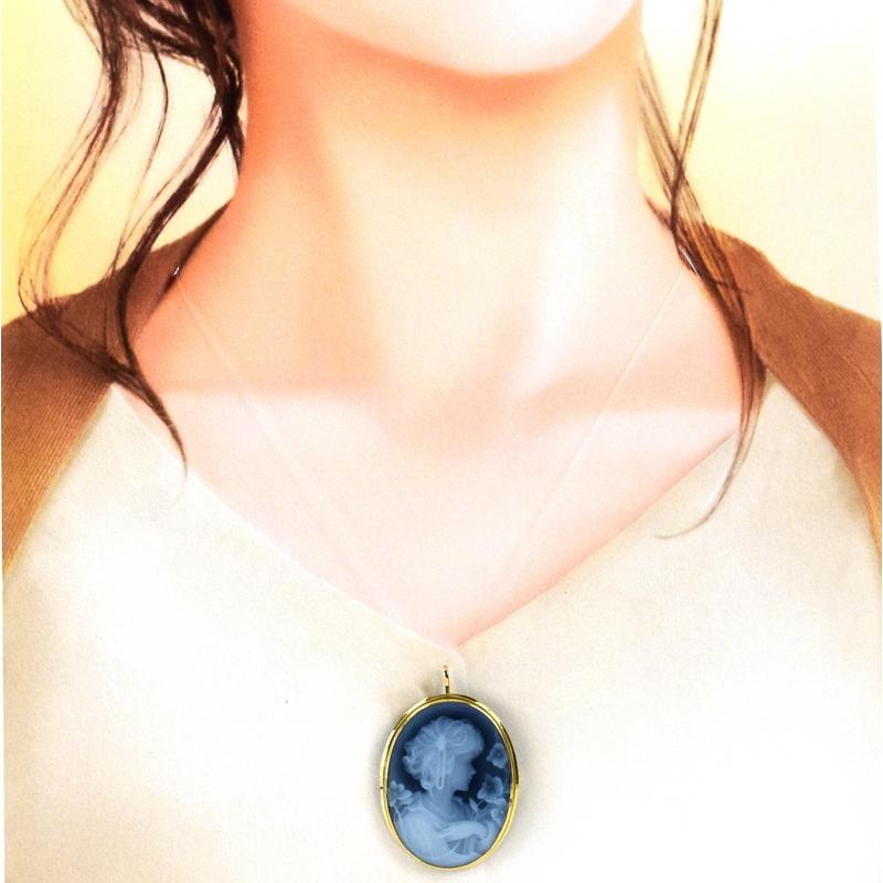 カメオ ブローチ ペンダントトップ 2WAY 18金 18k イエローゴールド