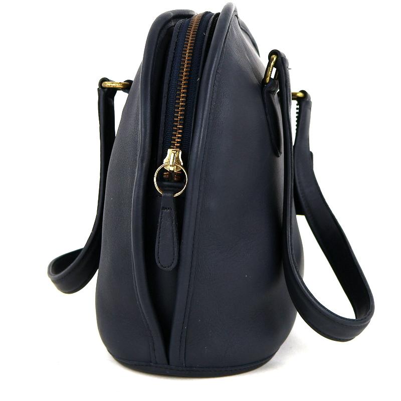 コーチ バッグ オールドコーチ ネイビー レザー ハンドバッグ 9958