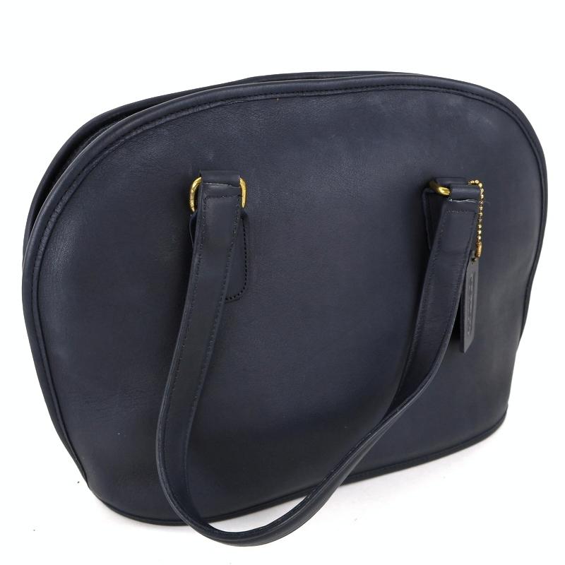 コーチ バッグ オールドコーチ ネイビー レザー ハンドバッグ 9958