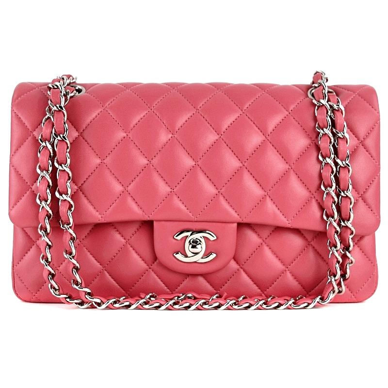 マトラッセ シャネル チェーンショルダー ダブルフラップ ピンク