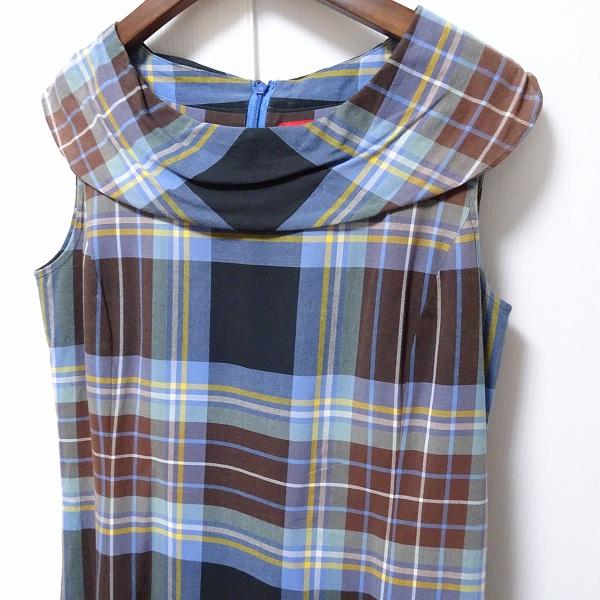 ヨークランド #snc YORKLAND ワンピース 11AR 青 茶 紺 ノースリーブ