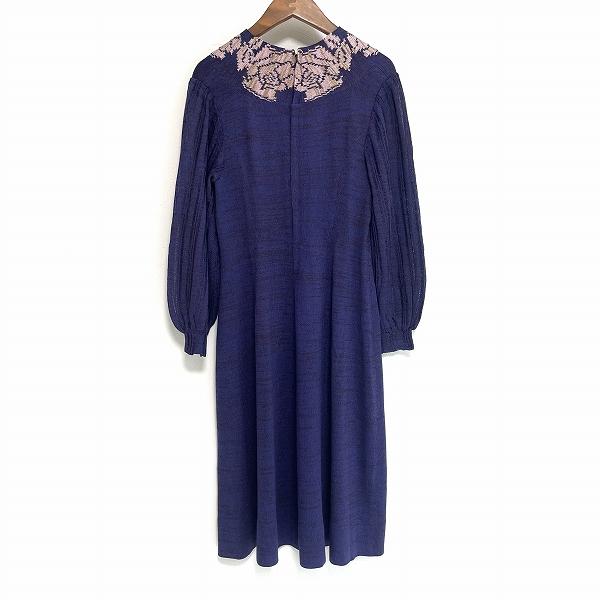 斉藤都世子 #anc サイトウトヨコ ワンピース 紫 ピンク ニット 長袖 花