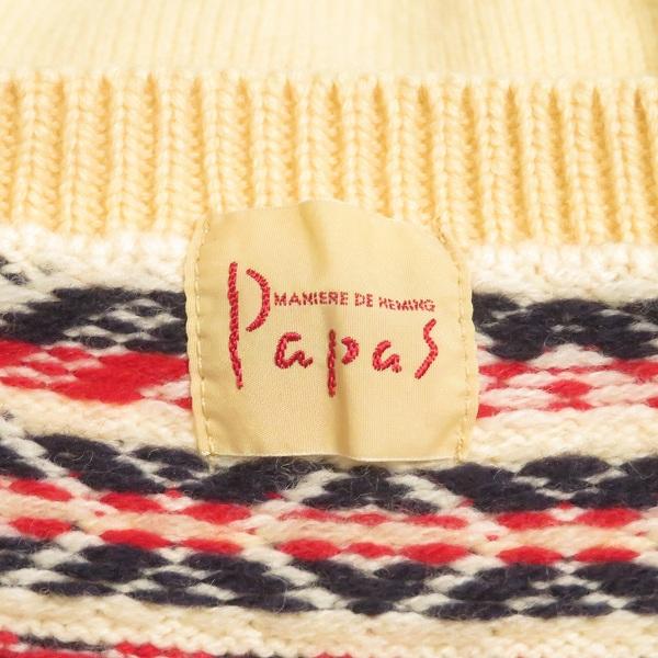 PAPAS（パパス） #wnc ニット セーター L アイボリー 赤 紺