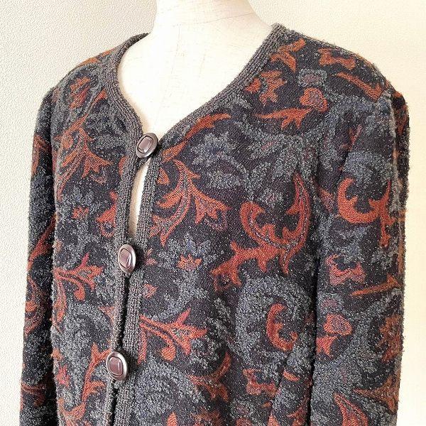 Leilian（レリアン） #wnc カーディガン ジャケット 13+ グレー えんじ