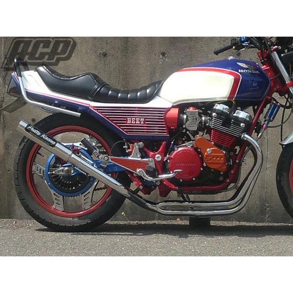 プリティー製 CBX550F 流 タイプ2 4-2-1 マフラー メッキ : エーシー
