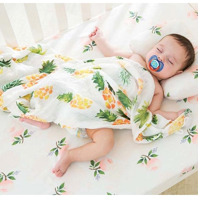 ナチュラル柄 ブランケット おくるみ スワドル モスリン お昼寝ケット