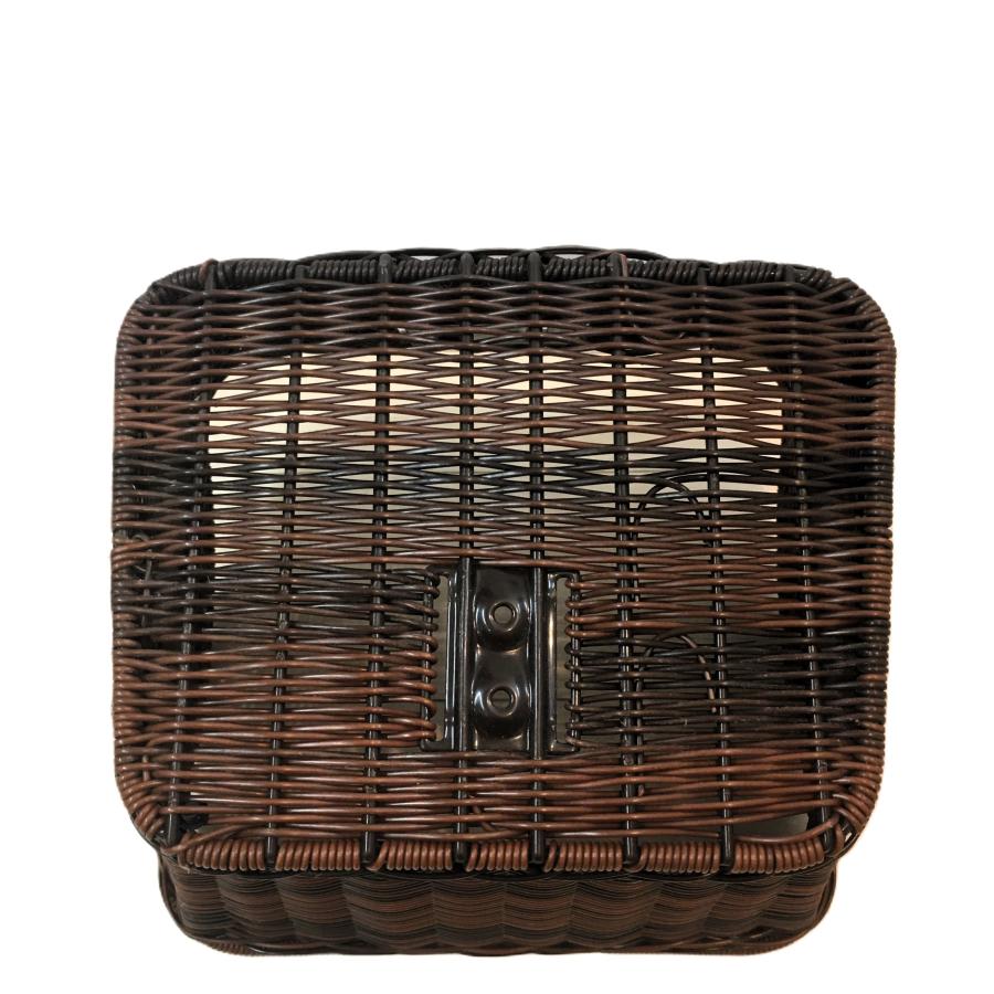 自転車 前カゴ フロントバスケット 籐風ビニールバスケット お買い物