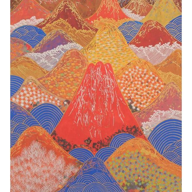 平松礼二 秋山水・ジャポン 富士山 絵画 赤富士 和風 インテリア