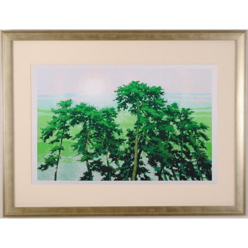 松 絵画 木 絵 シルクスクリーン 版画 池上壮豊 「松韻-参」 額付き