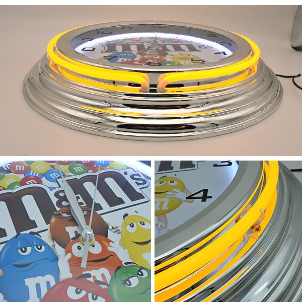 m&m's ネオンクロック エムアンドエムズ イエロー ロゴ ネオン NEON