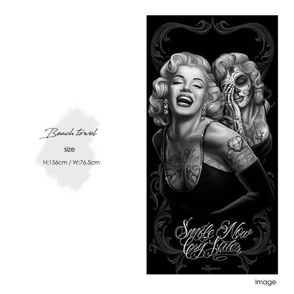 バスタオル ビーチタオル DGA Smile now ブラック スカル カラベラ