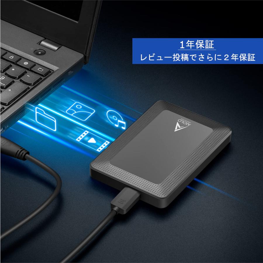 AIOLO INNOVATION 3年保証 外付けハードディスク 1TB ポータブル