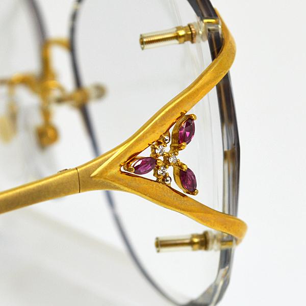 HOYA ○日本製 ホヤ/K18 18金 ゴールド メガネフレーム/ダイヤモンド