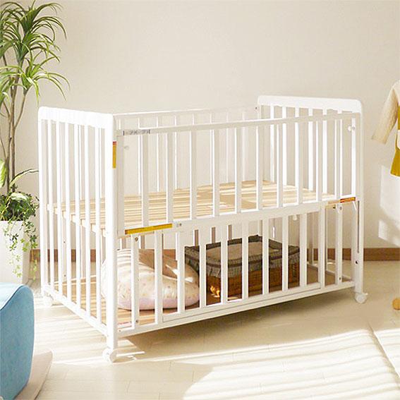 ヤトミ ベビーベッド ベビーベット 2段階調節 3色展開 収納付き