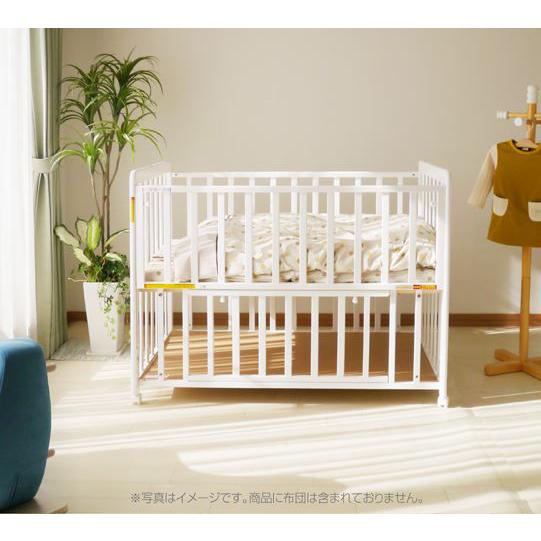ヤトミ ベビーベッド ベビーベット 2段階調節 3色展開 収納付き