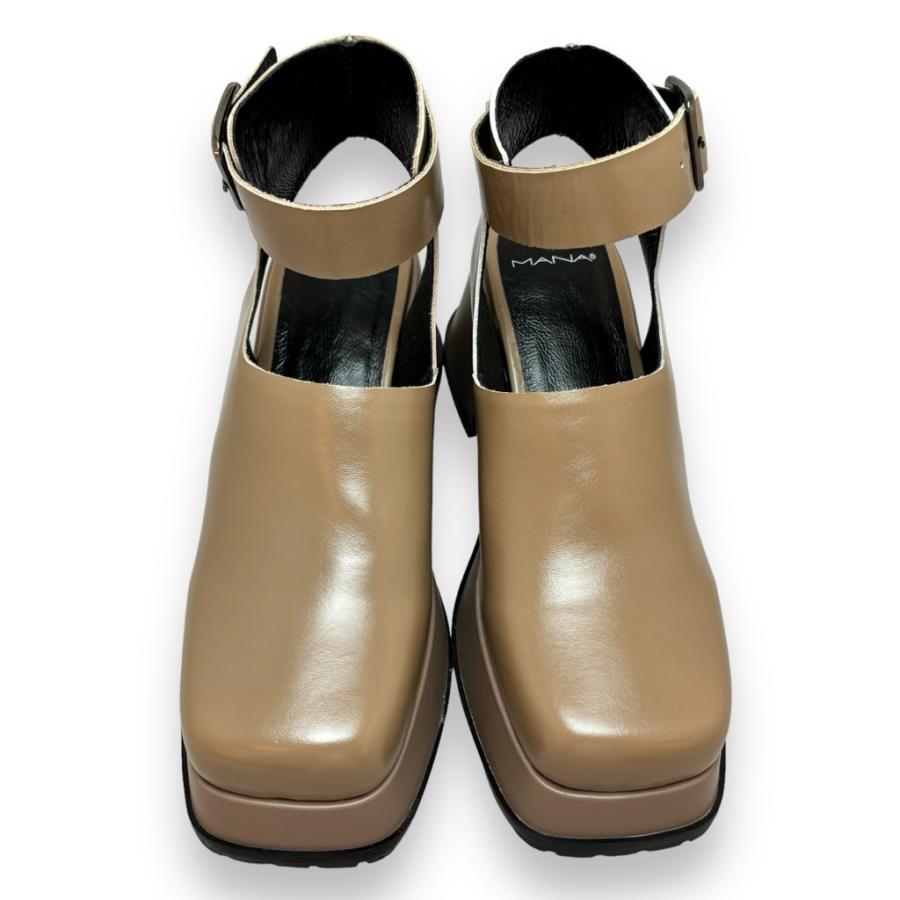 MANA（マナ） シューズ ボリュームソール スクエア ベルト 厚底 靴