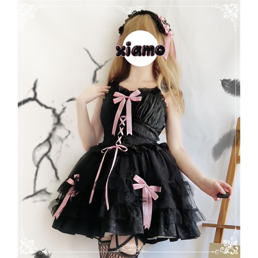 ロリータ ワンピース ジャンパースカート 甘ロリ ギャル クール