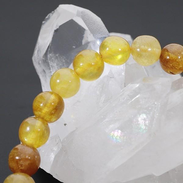 イエローサファイア 数珠 ブレスレッド 7.3mm 17.5cm 誕生石 9月
