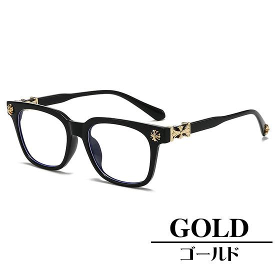 伊達メガネ メンズ オラオラ系 眼鏡 グリッド メガネ 十字架 クロス