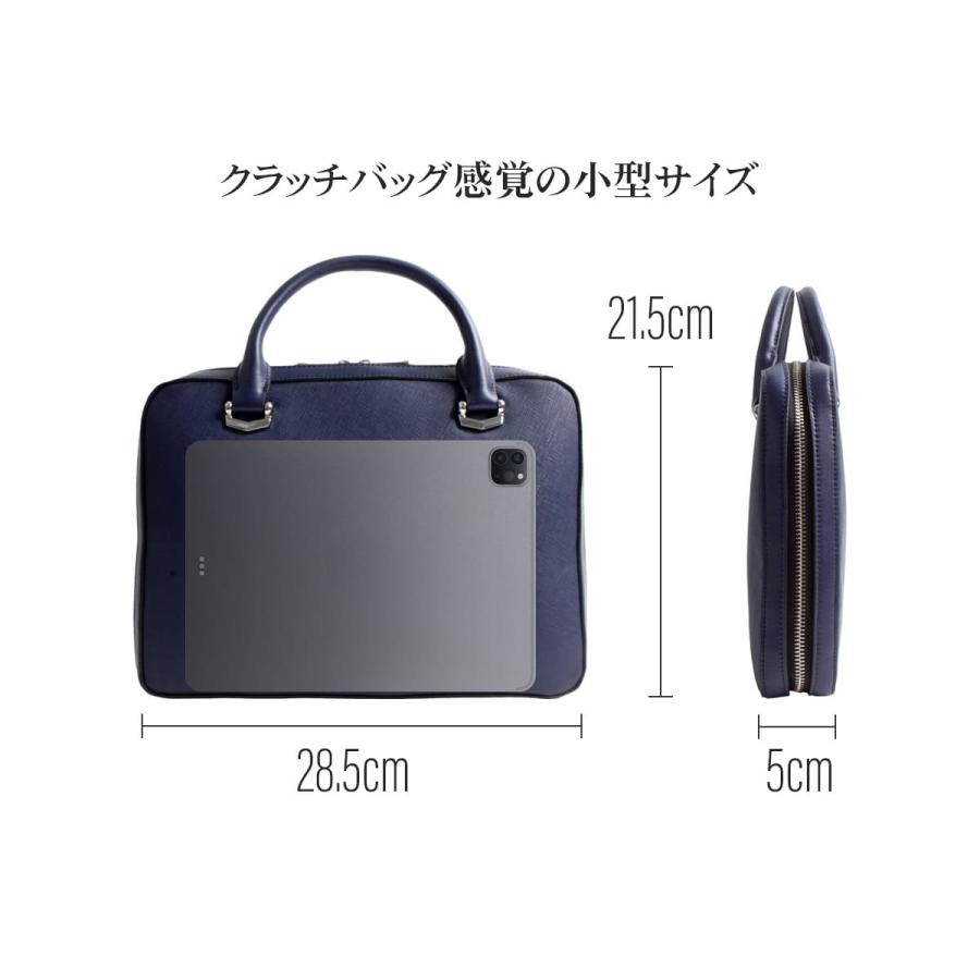 DomTeporna Italy ビジネスバッグ メンズ 革 薄型 ブランド 小さめ