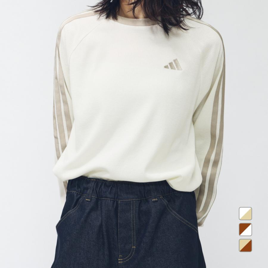 adidas（アディダス） レディース 長袖 Tシャツ ワッフル スリー