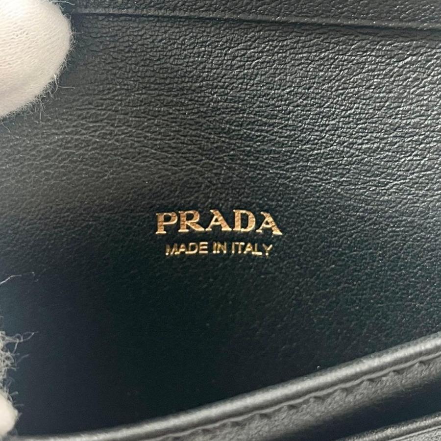 PRADA（プラダ） カードケース ロゴ レザー ブラック 名刺入れ ICタグ