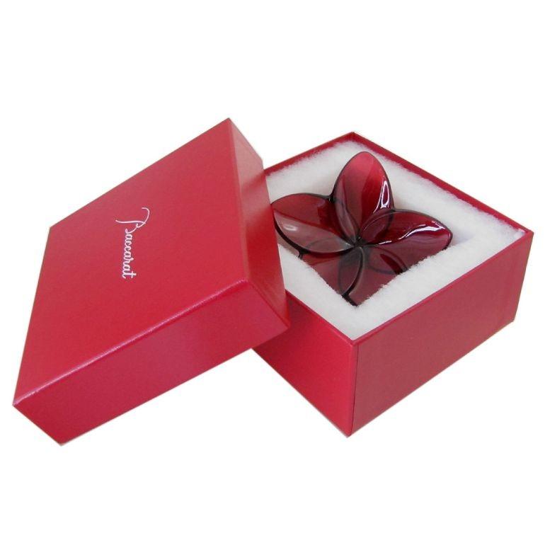 バカラ（Baccarat） クリスタルフィギュア ブルーム レッド 9cm