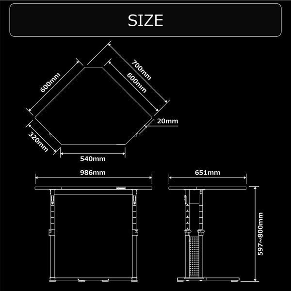 Bauhutte（バウヒュッテ） カドデスク BHD-700K-BK 部屋のカドに設置