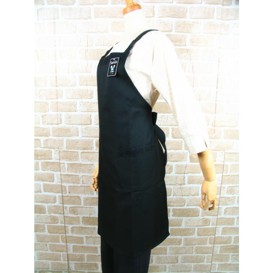 エプロン 日本製 白 黒 M L LL たすき掛け ポリエステル 胸ポケット