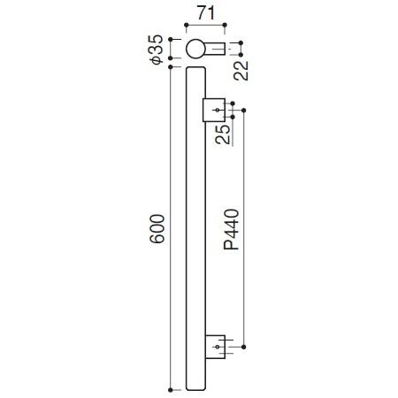KH-23-SC KAWAJUN 手すり I型（クローム＋ホワイト）（KH23SC