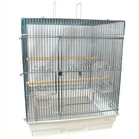 HOEI 鳥かご ケージ HOEI 465インコ 底カラー ホワイト : アクアペット