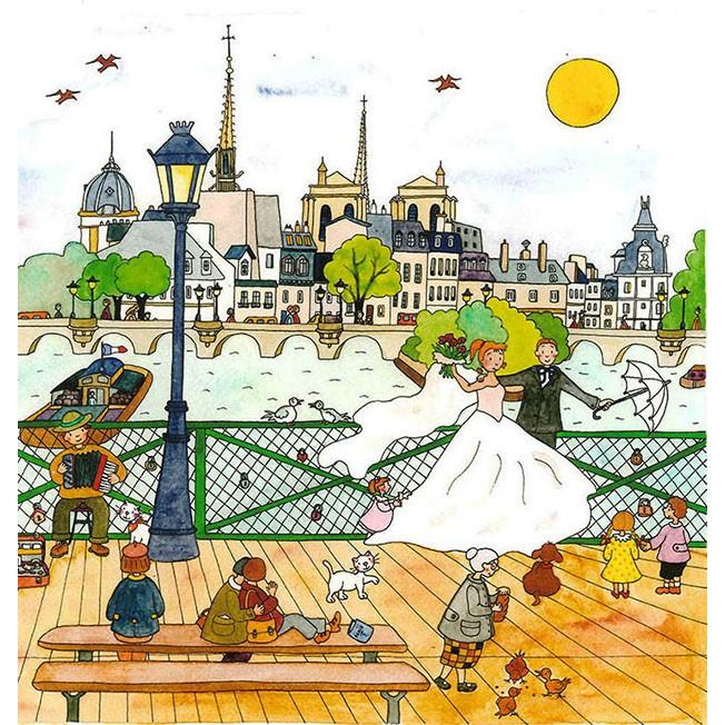 絵画 版画 クリーブ・橋の上でウエディング インテリア : 絵画生活