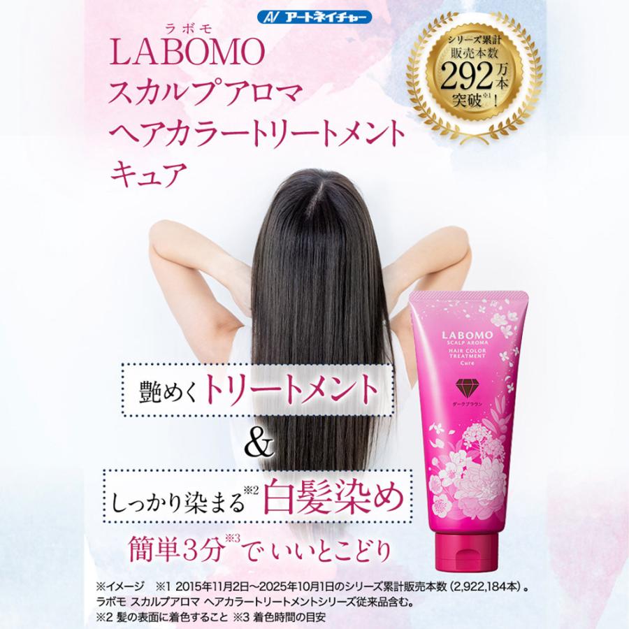 LABOMO 定期購入 ヘアカラートリートメント キュア 白髪染め 女性用