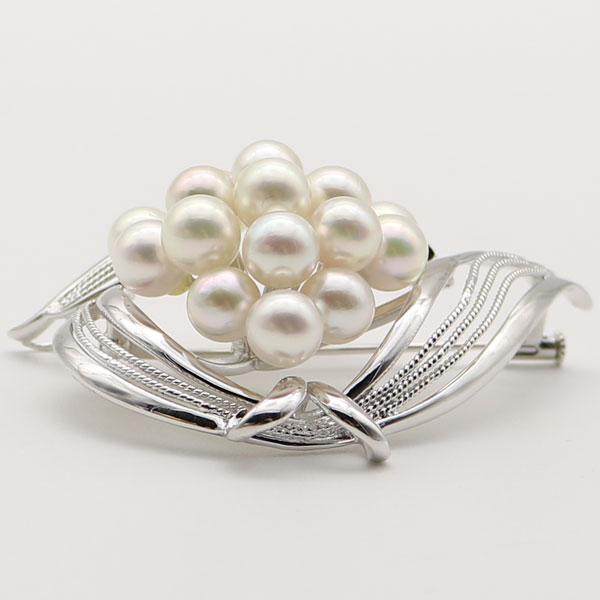 真珠 パール ブローチ あこや真珠 パールブローチ 7mm-7.5mm 16pcs